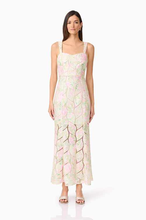 Indria Lace Maxi Dress in Floral