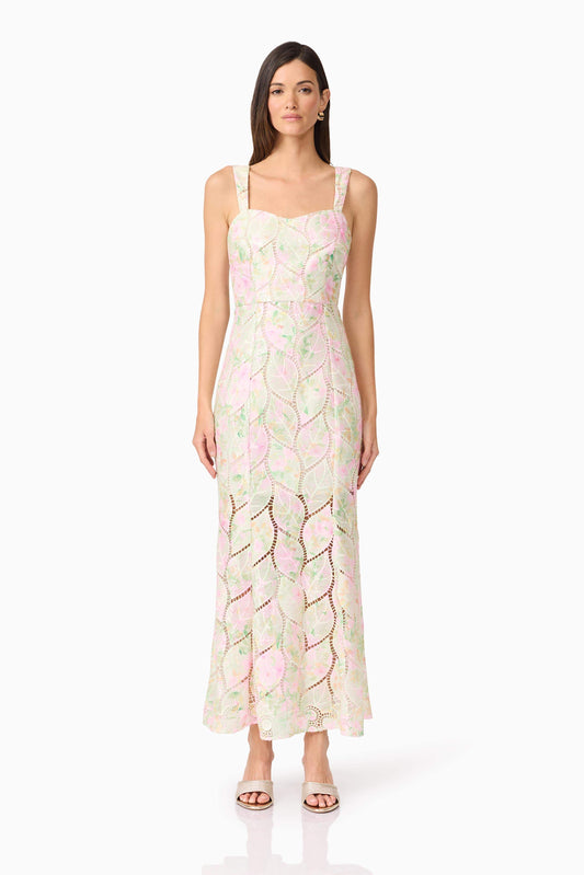 Indria Lace Maxi Dress in Floral