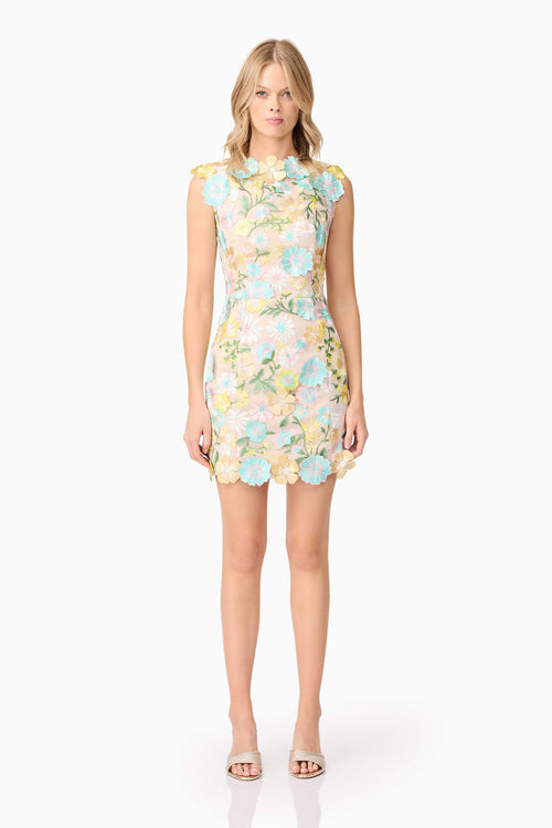 Yvette 3D Mini Dress In Floral