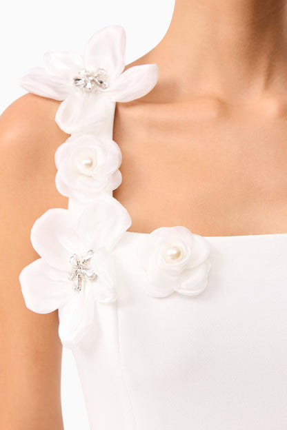 Chantelle Floral Mini Dress in White