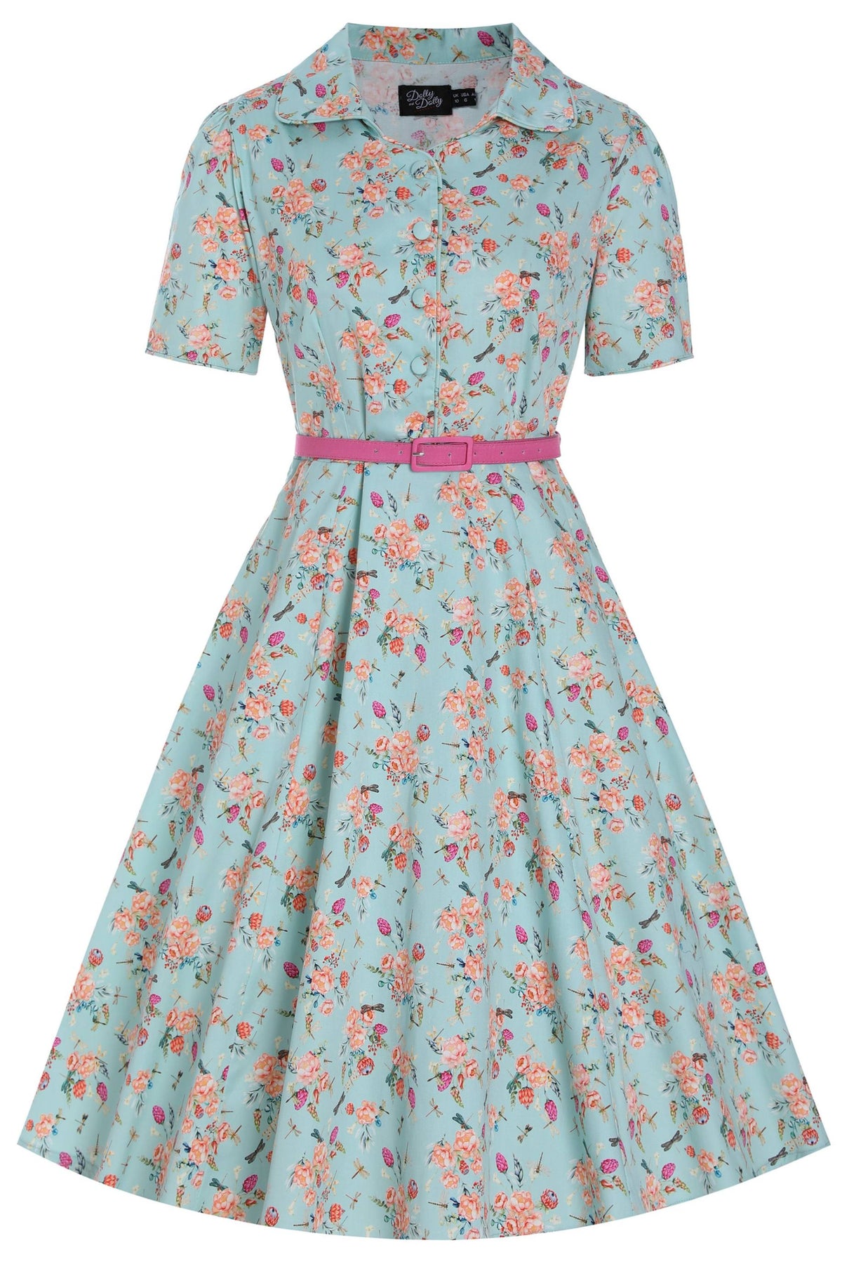 Penelope Mint Green Floral Shirt Dress