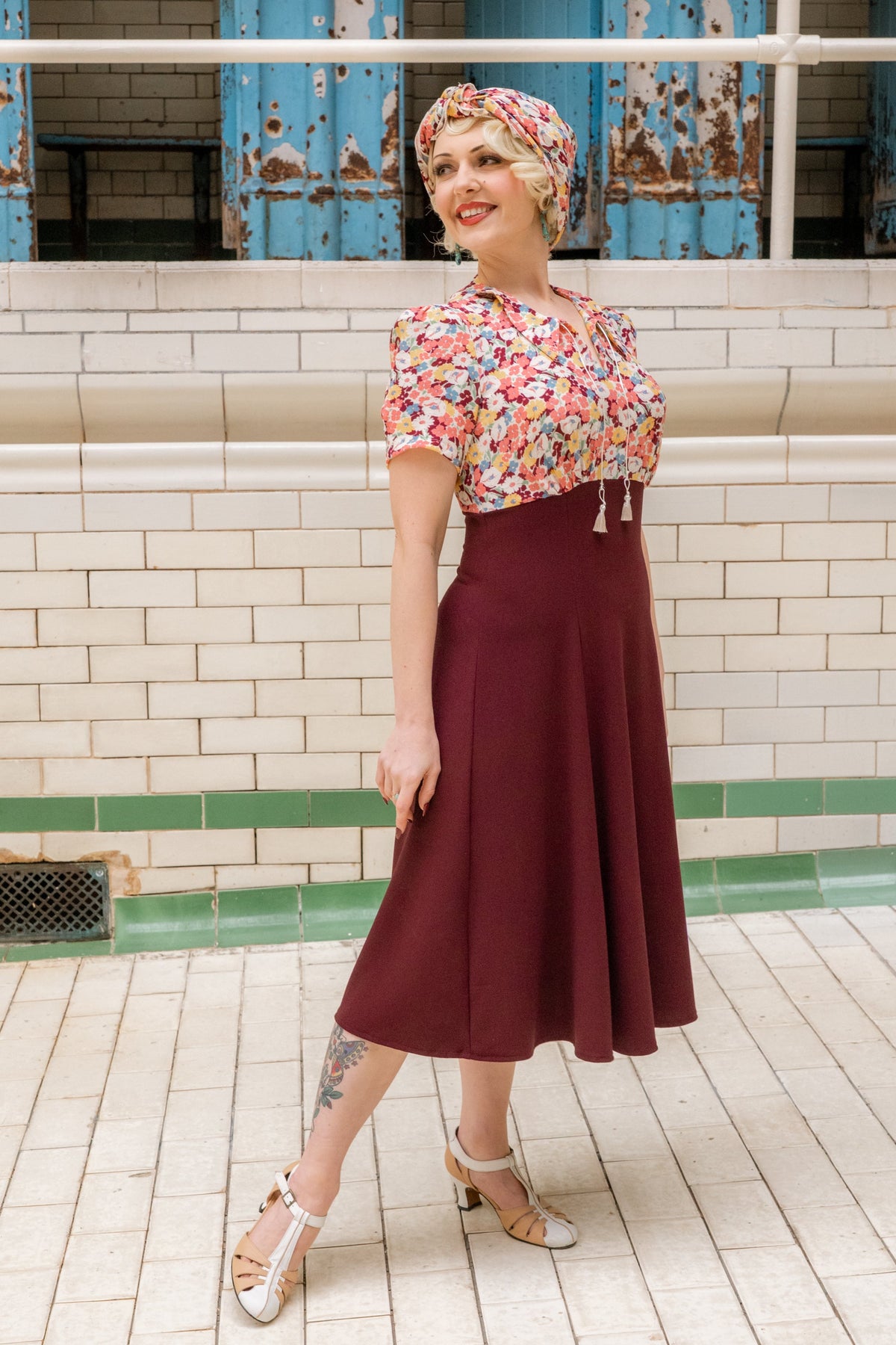1940s Martha Tea Dress - Spring Parade