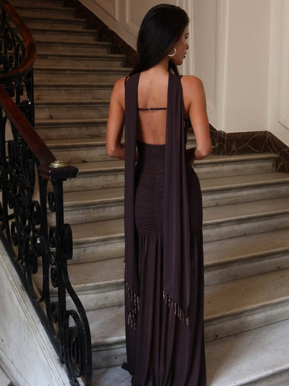 IDA MAXI DRESS CHOCOLATE
