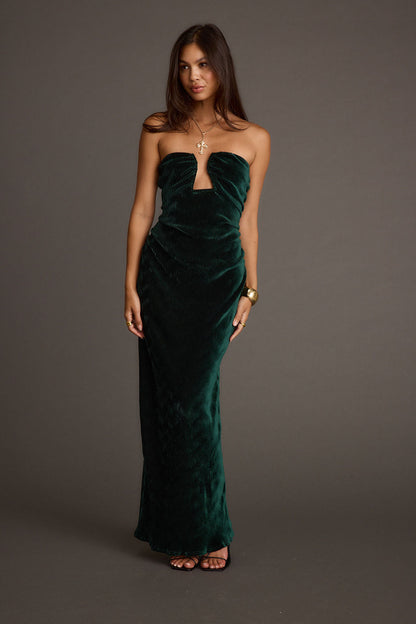 Jones Emerald Velvet Maxi Dress
