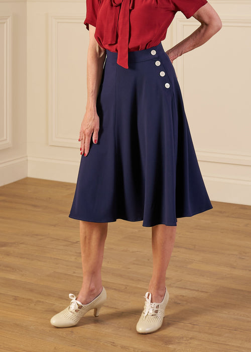 1940s Whirlaway Skirt - Navy