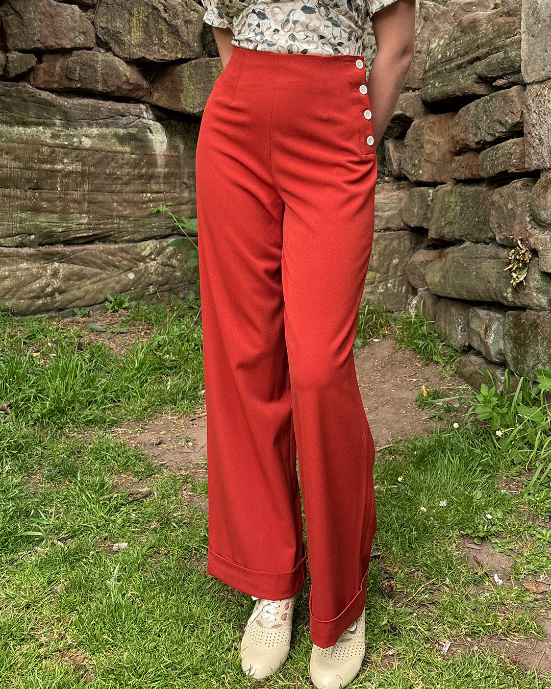 1940s Swing Trousers - Rust