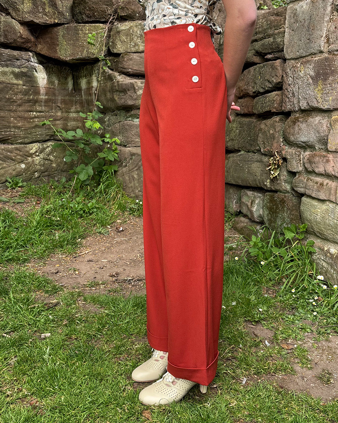 1940s Swing Trousers - Rust