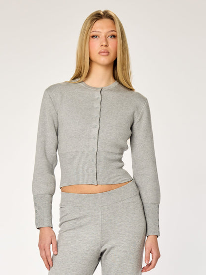 FAYE - Fitted Cardigan • Grey