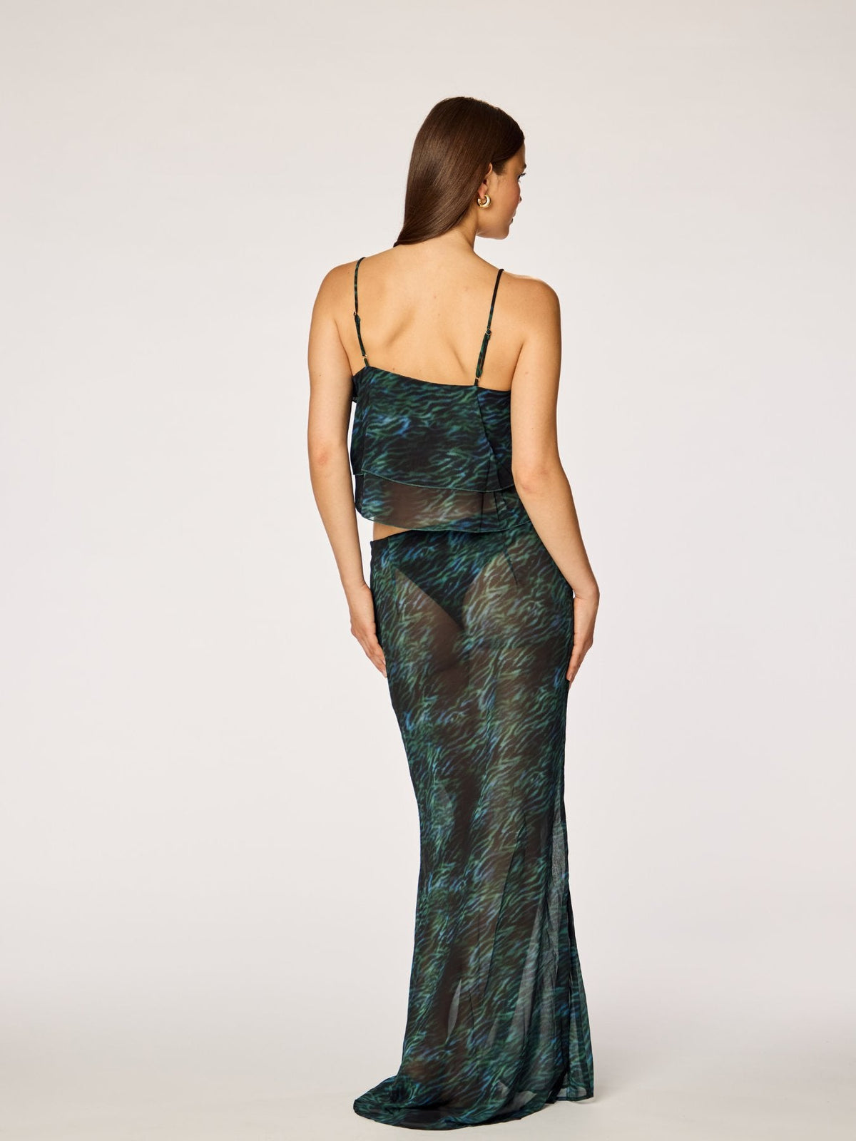 ROMANTIC - Sheer Maxi Skirt • Dark Jungle
