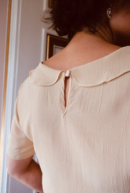 1930s Shawl Blouse - Antique Cream
