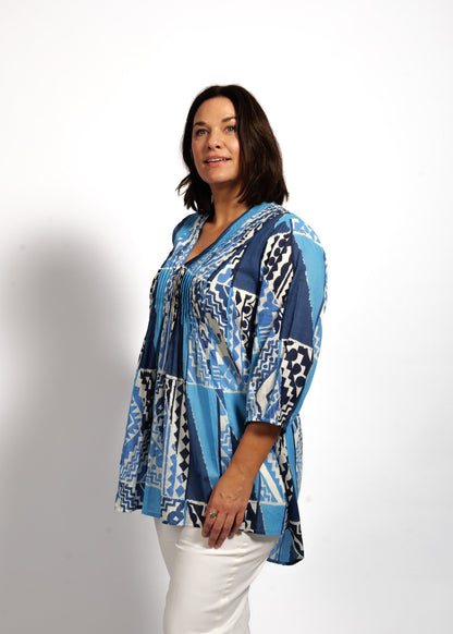 Alexa Top in Blue Rectangles