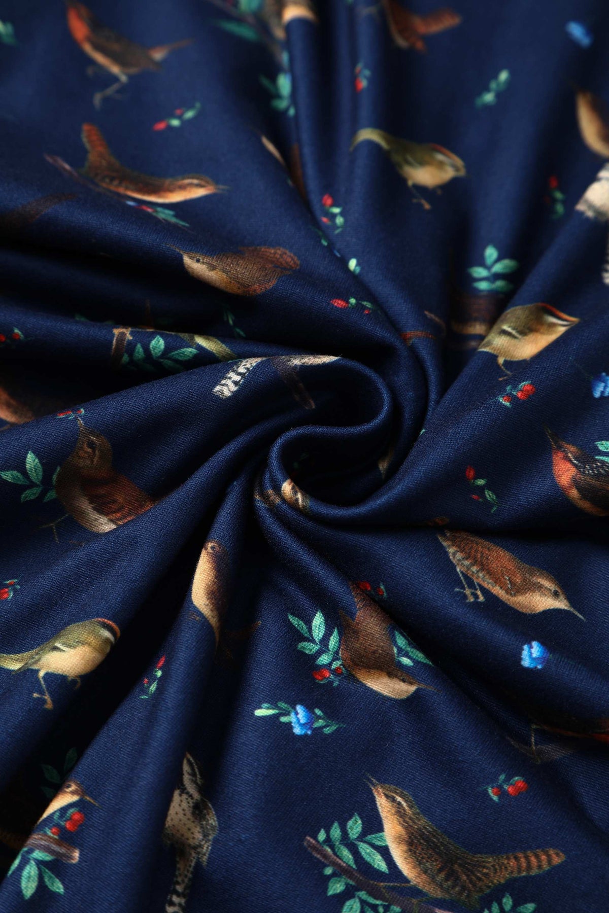 Brenda Navy Blue Bird Print Dress