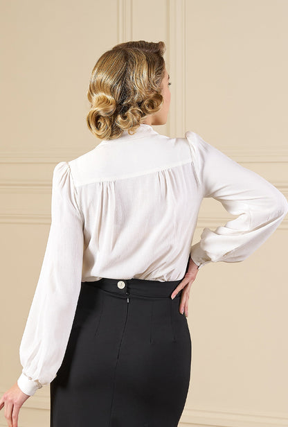1940s Victory Blouse - Ivory