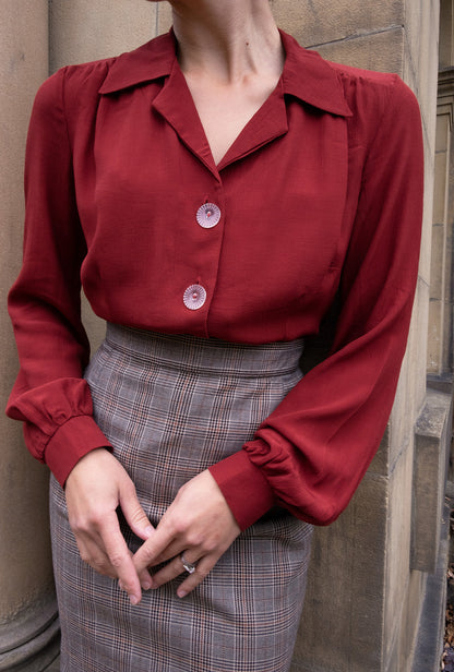 1940s Victory Blouse - Port