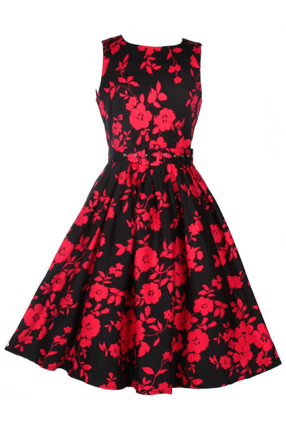Annie Red Floral Swing Dress