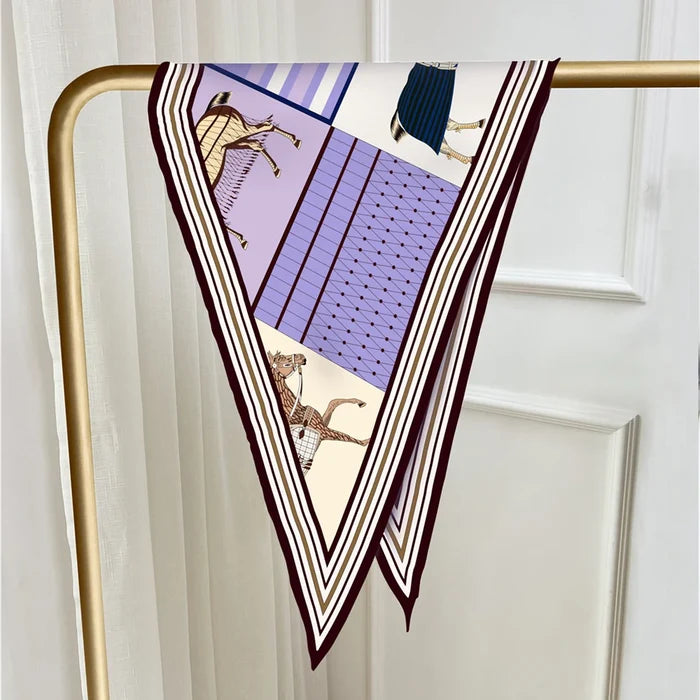 Adrina Purple Silk Diamond Scarf