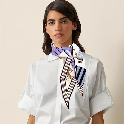 Adrina Purple Silk Diamond Scarf