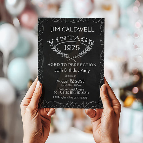 Aged to Perfection Wine Birthday Invitation Template Editable Invitation Corjl Digital Download