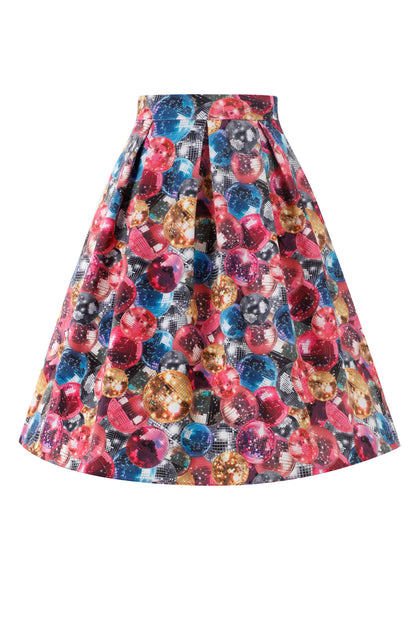 Aisley Disco Ball Pleated Midi Skirt