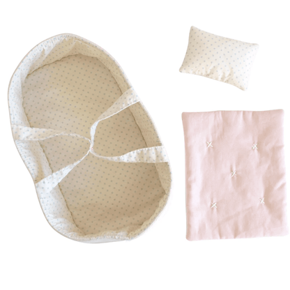 Alimrose Playtime Doll Carrier Set 30cm Pale Pink & Spot