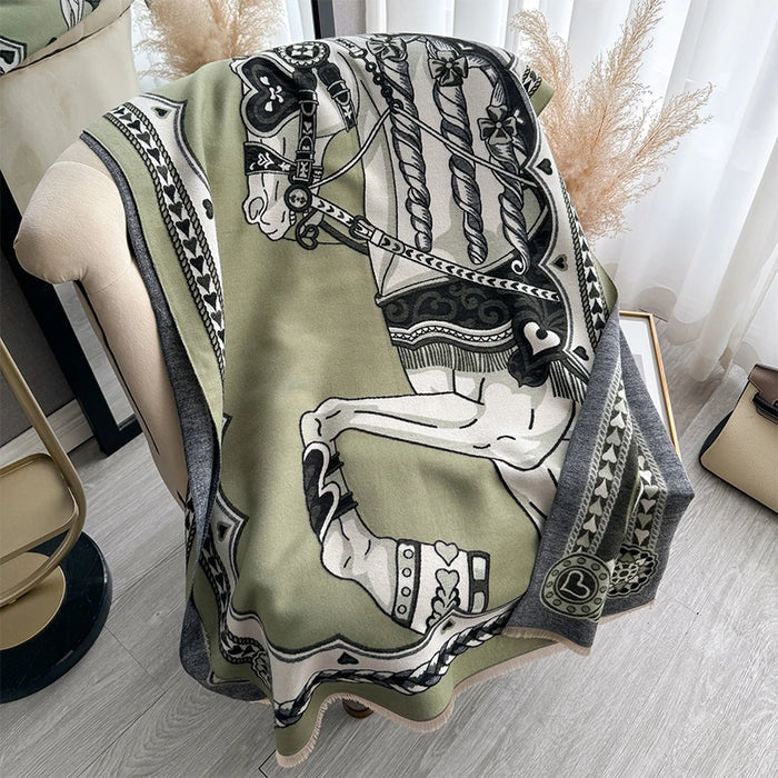 Amalie Pashmina Scarf Green