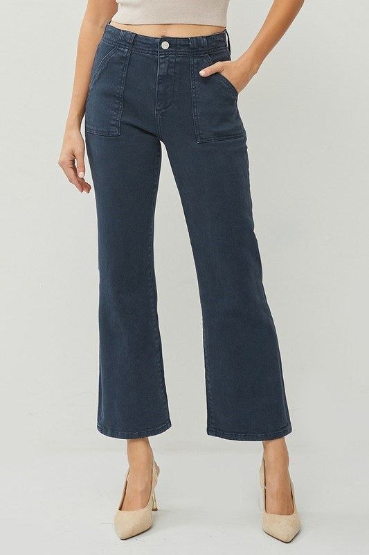 Amaris High Rise Patch Pocket Ankle Flare Pants