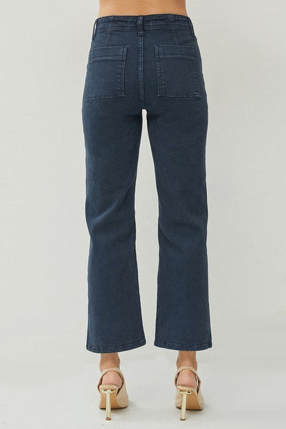 Amaris High Rise Patch Pocket Ankle Flare Pants