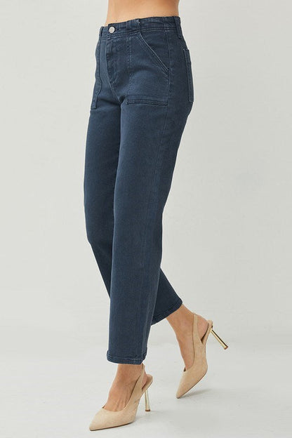 Amaris High Rise Patch Pocket Ankle Flare Pants