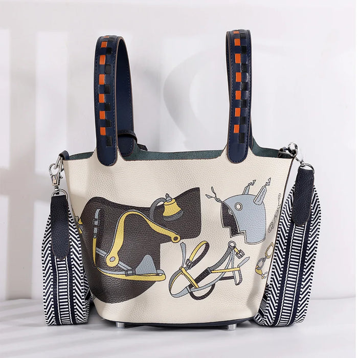 Aurelia Small Leather Bucket Bags