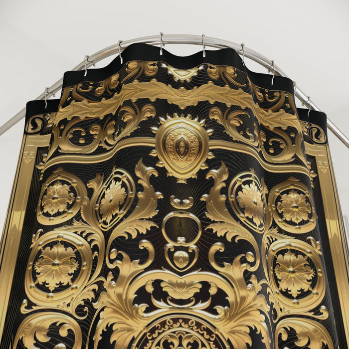 Baroque Elegance Shower Curtain Decorative Gold Curtain For Bathroom | D20191