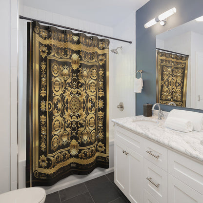 Baroque Elegance Shower Curtain Decorative Gold Curtain For Bathroom | D20191