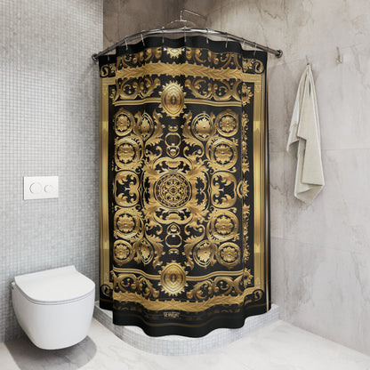 Baroque Elegance Shower Curtain Decorative Gold Curtain For Bathroom | D20191