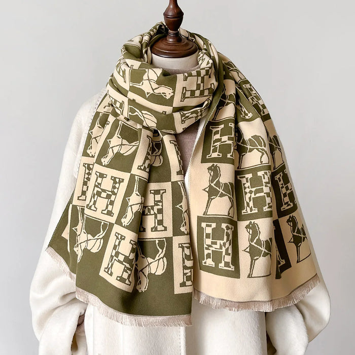 Blancha Pashmina Scarf Green