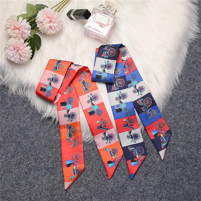 Brana Blue Twilly Skinny Scarf