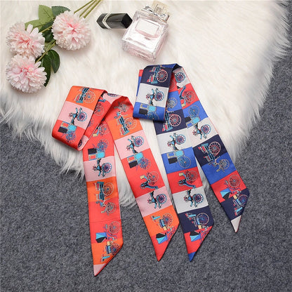 Brana Blue Twilly Skinny Scarf