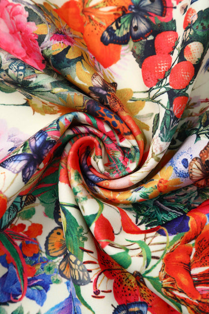 Beverly Butterfly Garden Off Shoulder Dress