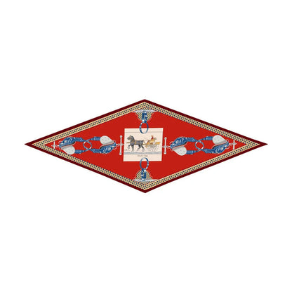 Carriage & Saddle Red Silk Diamond Scarf