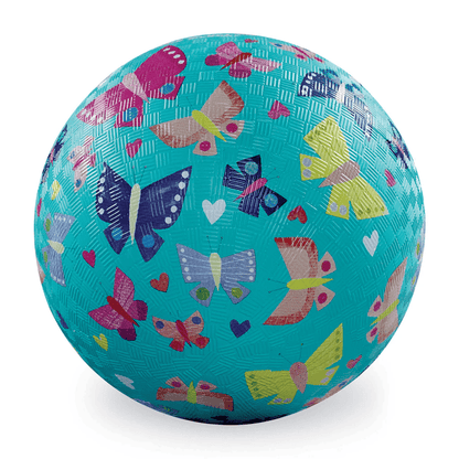 Crocodile Creek 7 Inch Playground Ball -  Butterfly Rainbow Aqua