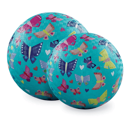 Crocodile Creek 7 Inch Playground Ball -  Butterfly Rainbow Aqua