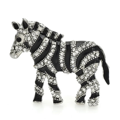 Crystal Zebra Brooch