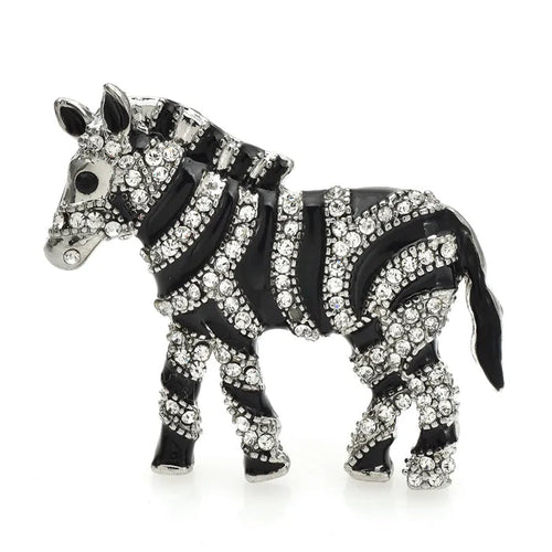 Crystal Zebra Brooch
