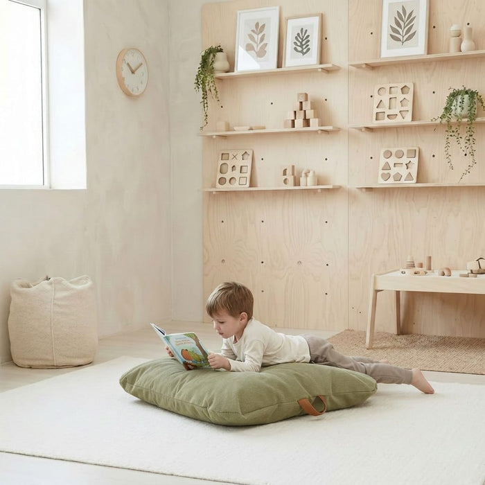 Ellis Corduroy Floor Cushion Bay Leaf