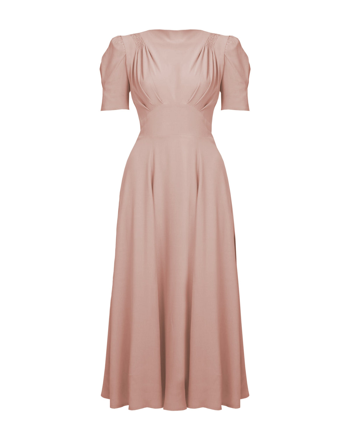 1940s 'Girl Friday' Midi Dress - Blush