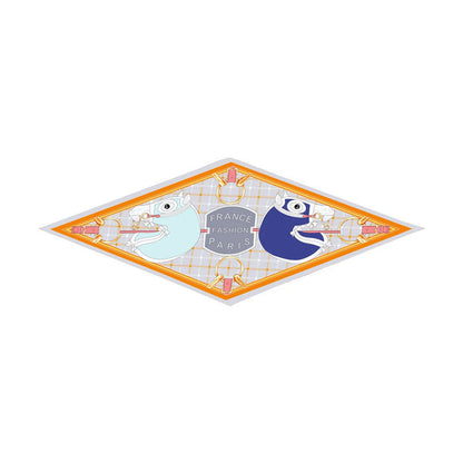 Head Orange Silk Diamond Scarf