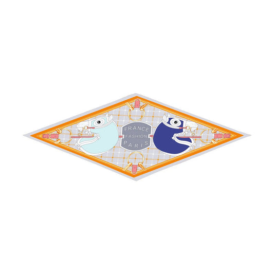 Head Orange Silk Diamond Scarf