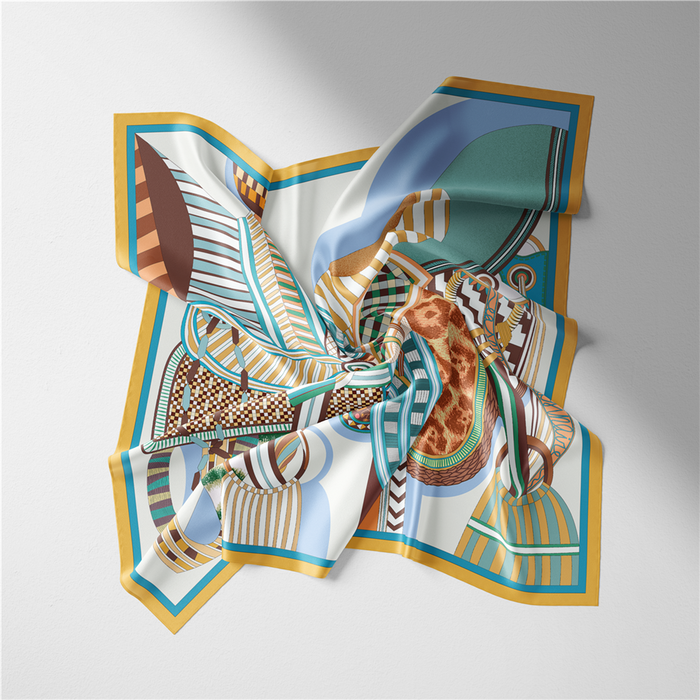 Idalia Blue Silk Scarf Small / 53cm