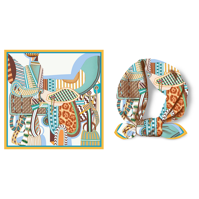 Idalia Blue Silk Scarf Small / 53cm