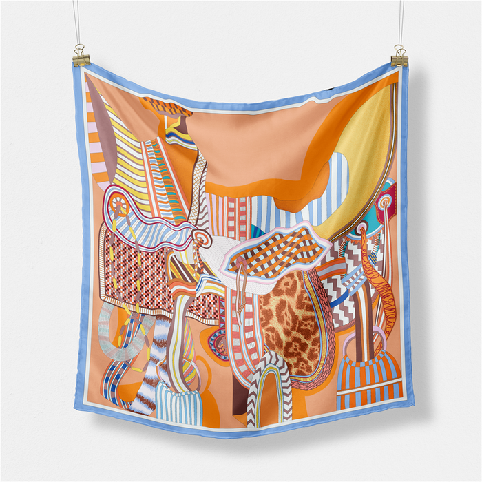 Idalia Orange Silk Scarf Small / 53cm