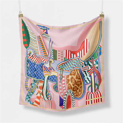 Idalia Pink Silk Scarf Small / 53cm
