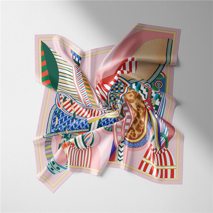 Idalia Pink Silk Scarf Small / 53cm